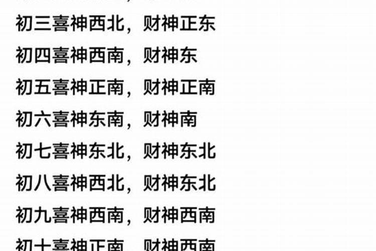 大年初一财神方位在哪方