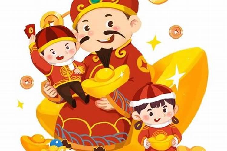 财神爷左手抱童子右手托元宝什么意思？