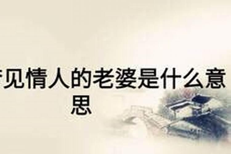 梦见我爱的人与他老婆很恩爱,对我置之不理