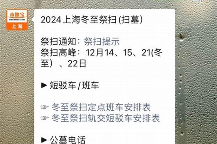 上海冬至扫墓班车+时间+票价
