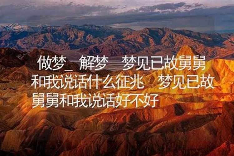 梦见死去的舅舅和我说话是什么意思