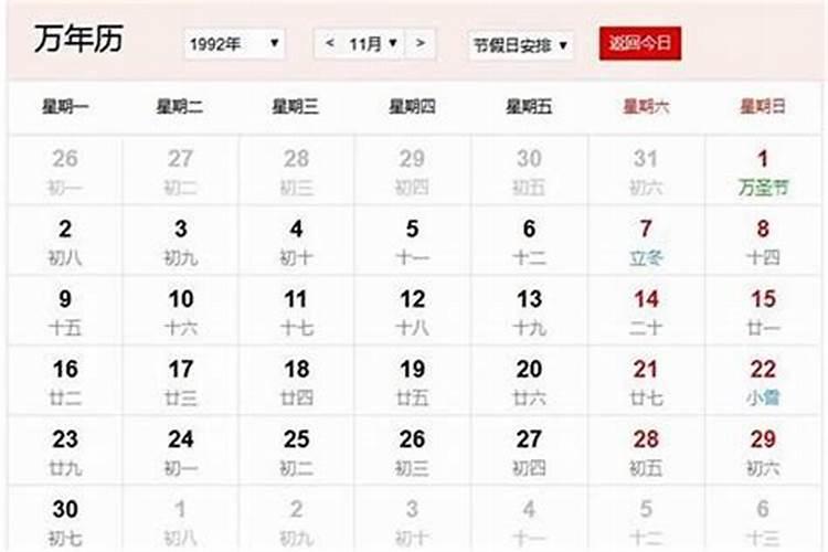 92年农历正月初二新历