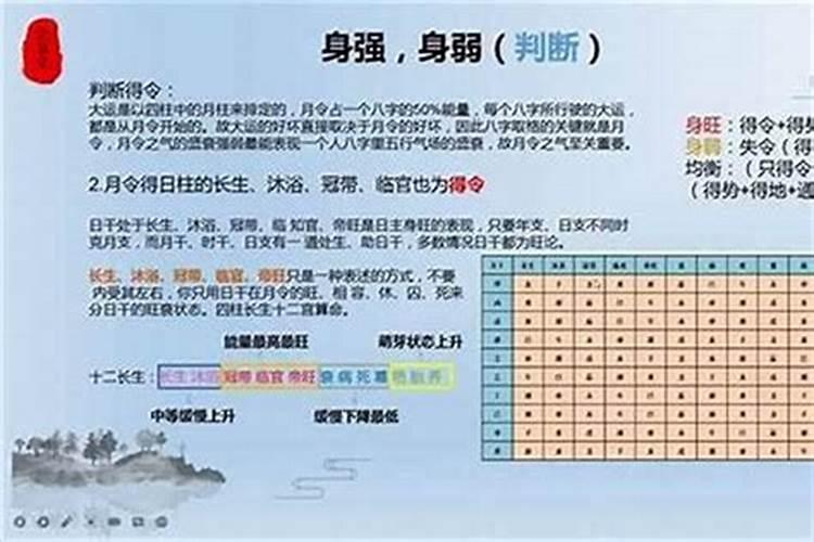 四柱八字身强身弱怎样看