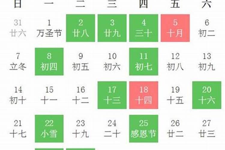 2023年农历十月安床吉日一览总表!
