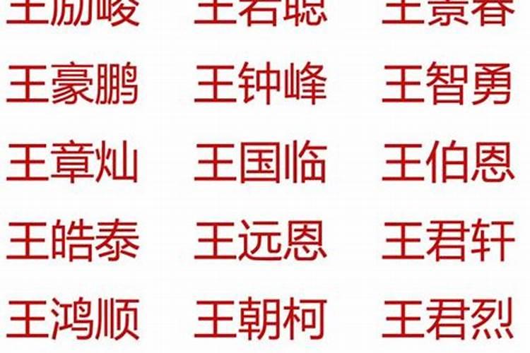 王姓男孩名字100分的名字